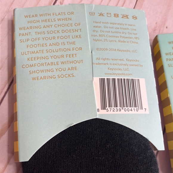NWT Keysocks Knee High No Show Socks Any Shoe Black and Mint Green - Picture 5 of 8